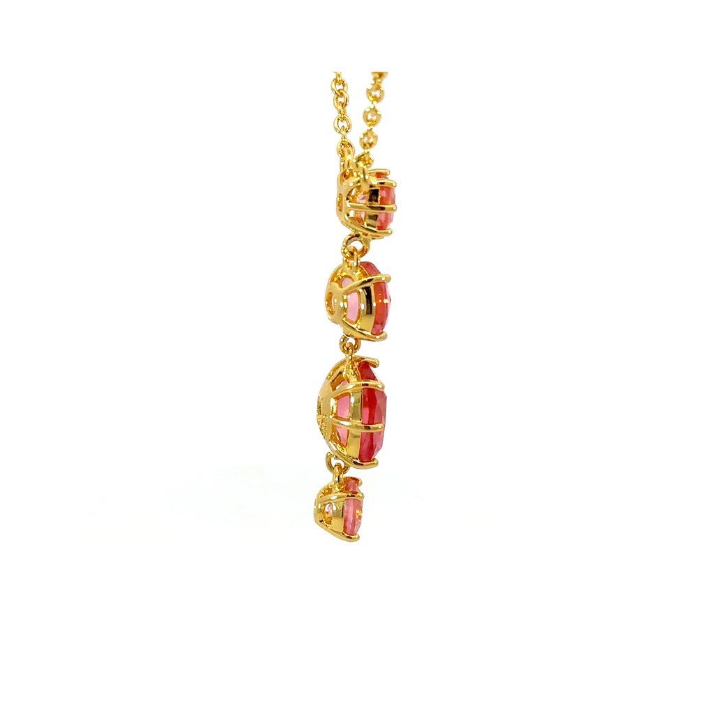 Peach La Diamantine Crystal Drop Necklace