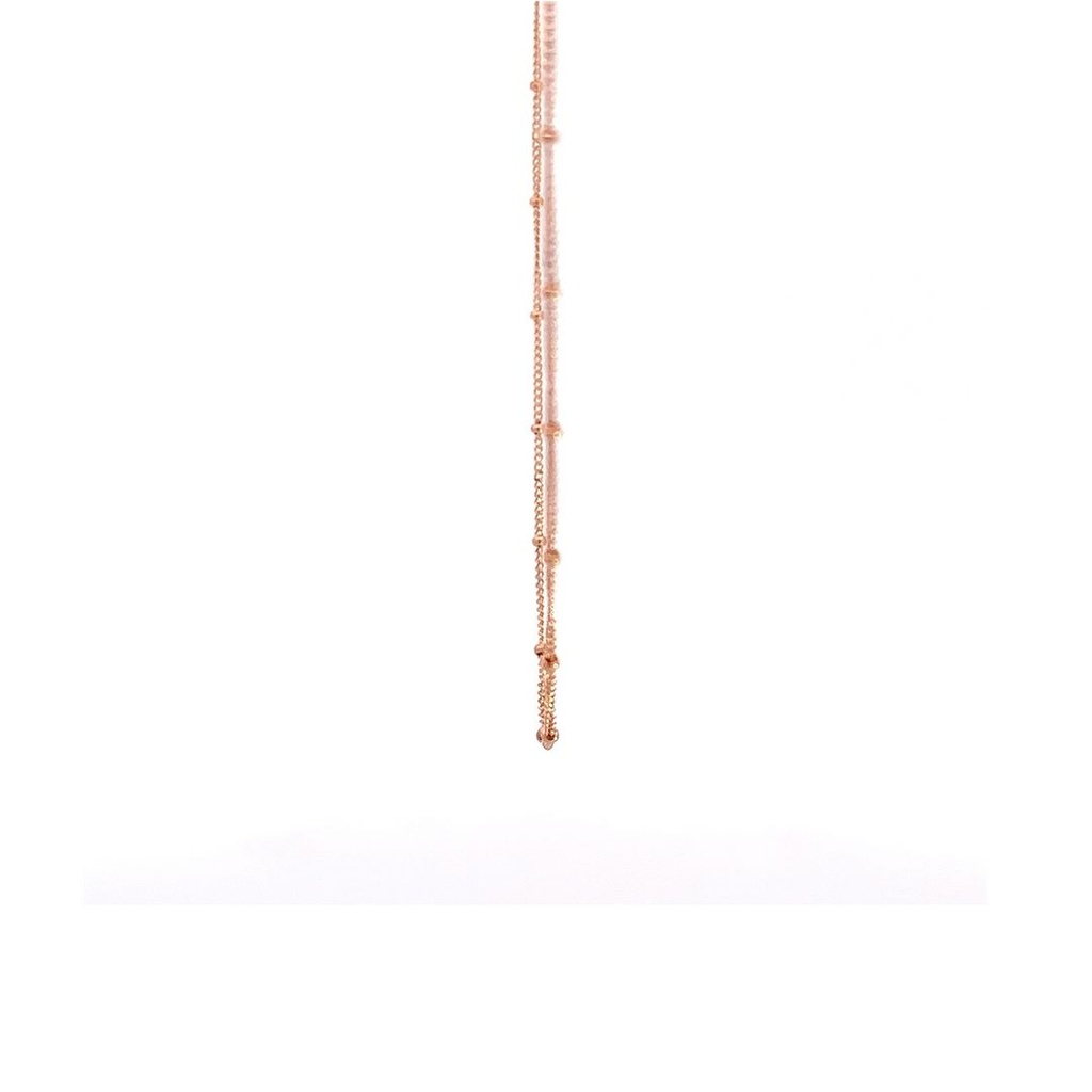 Necklace With Spaced Beads In 9K Rose Gold