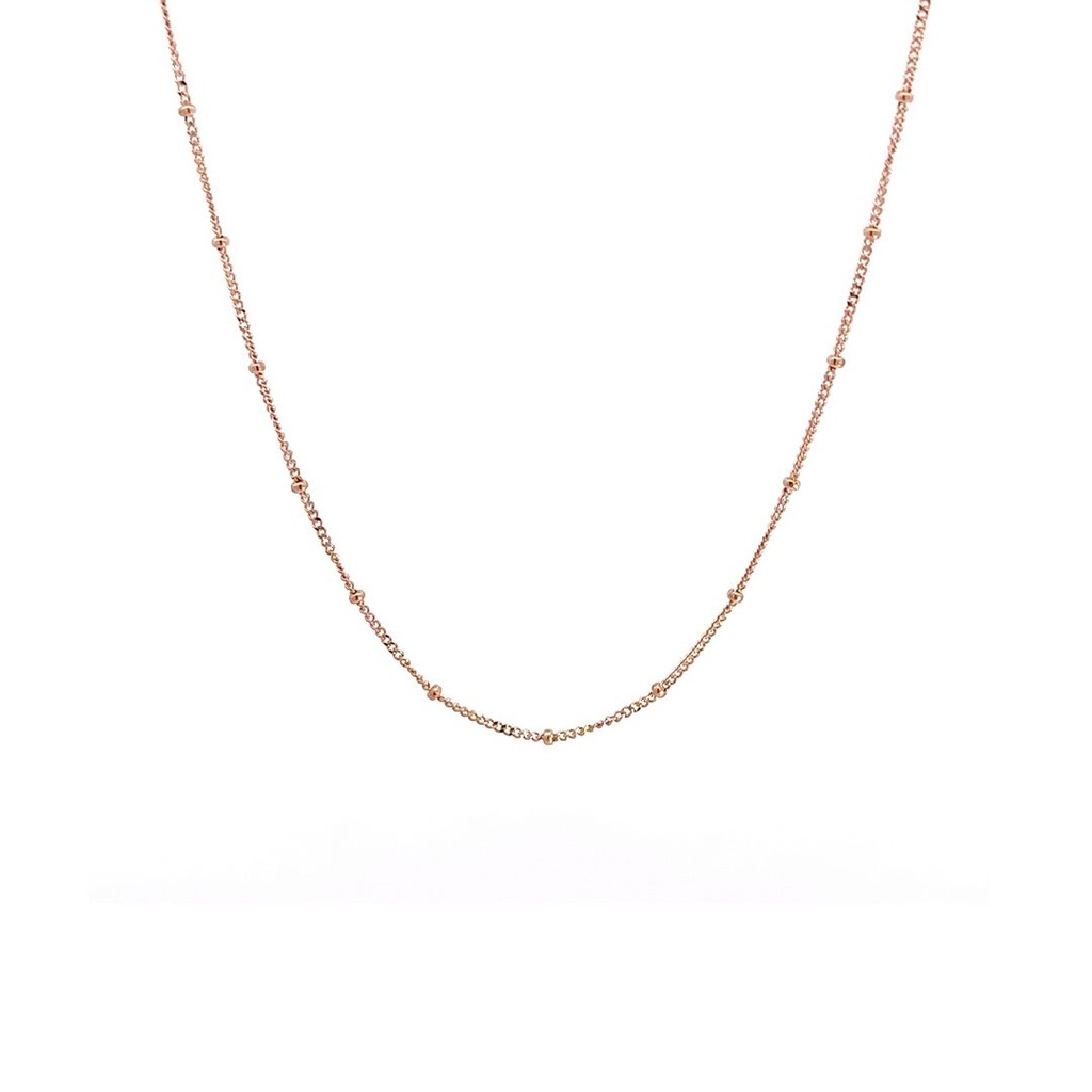 Necklace With Spaced Beads In 9K Rose Gold