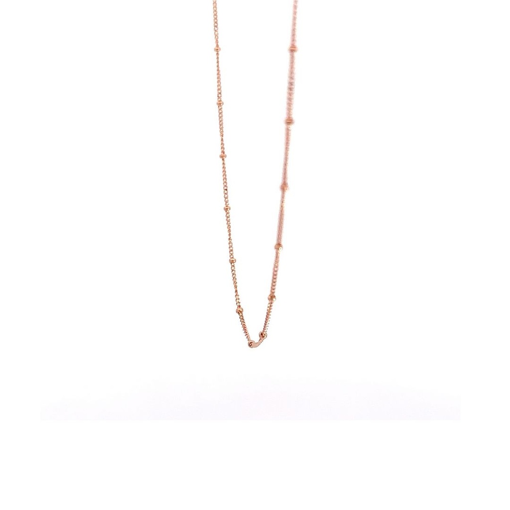 Necklace With Spaced Beads In 9K Rose Gold
