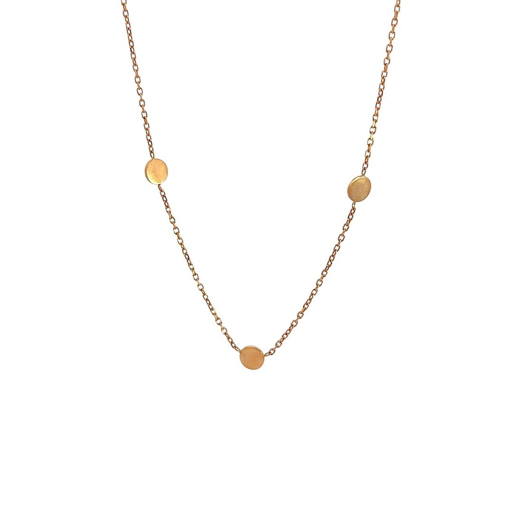 Rose Gold Necklace With Spaced Dots In 18K