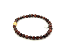 Red Tigers Eye Bracelet With Gold Plated Stainless Steel Bead
