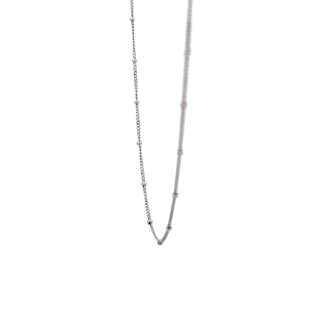 Necklace With Beads In 9k White Gold 42cm