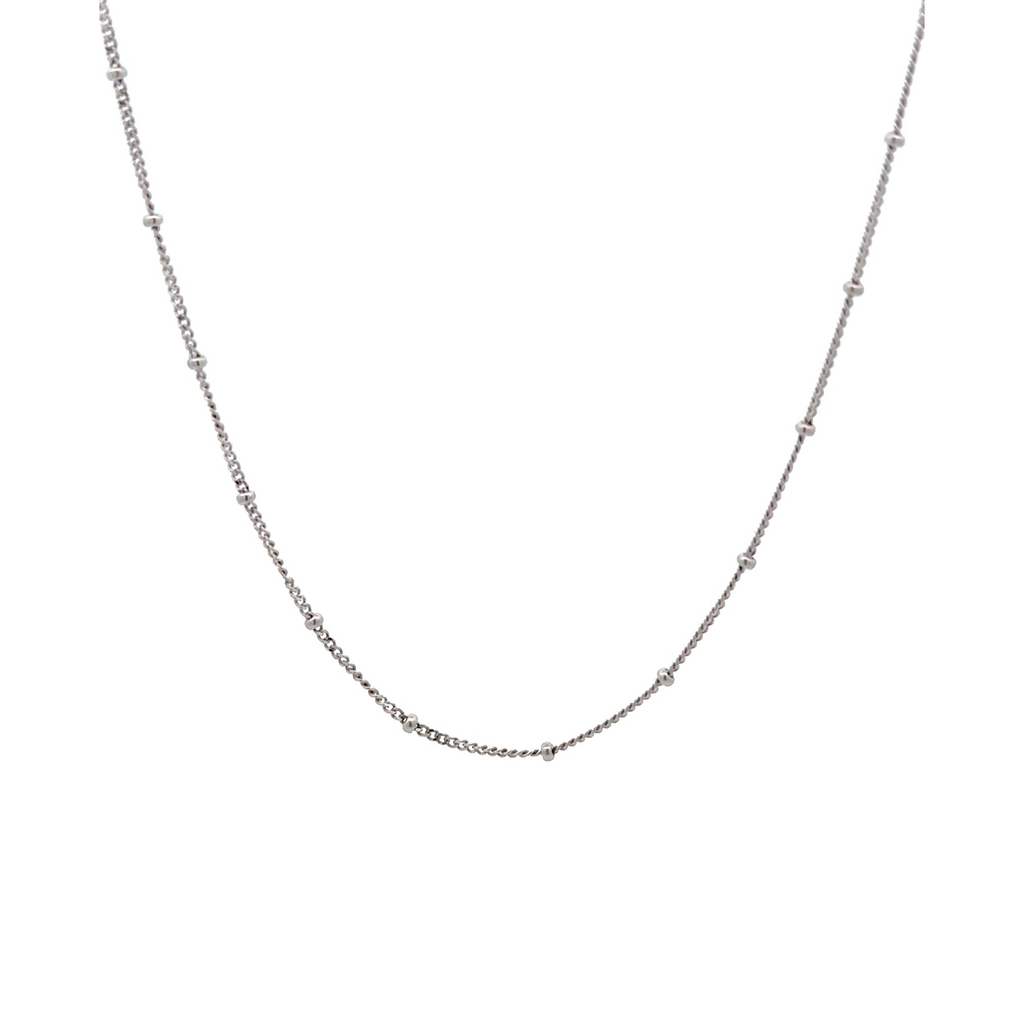 Necklace With Beads In 9k White Gold 47cm