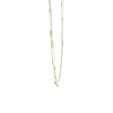 Necklace With Spaced Peridot Beads In Silver