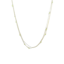Necklace With Spaced Peridot Beads In Silver
