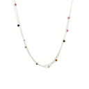 Necklace With Spaced Coloured Tourmalines In Silver