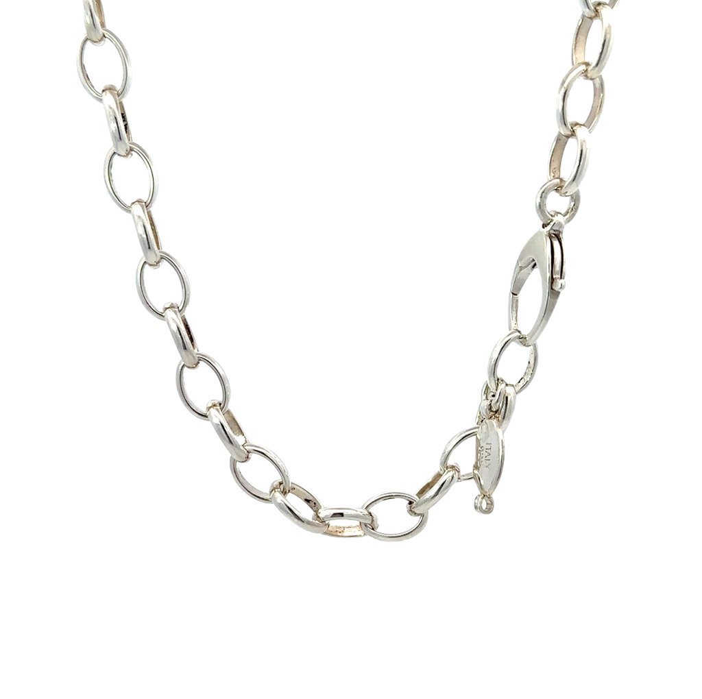 Oval Belchor Chain Silver Necklace