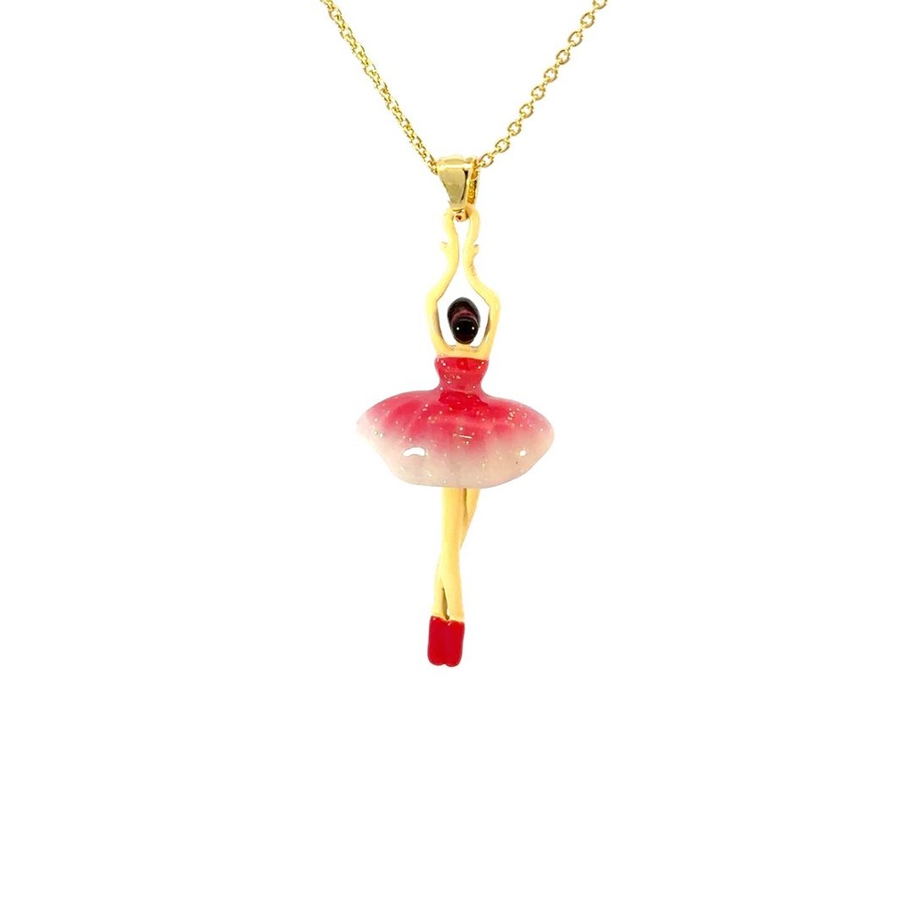 Mini Pas De Deux Pink Ballerina Necklace