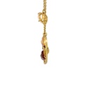 Orchid In Heart Pendant Necklace