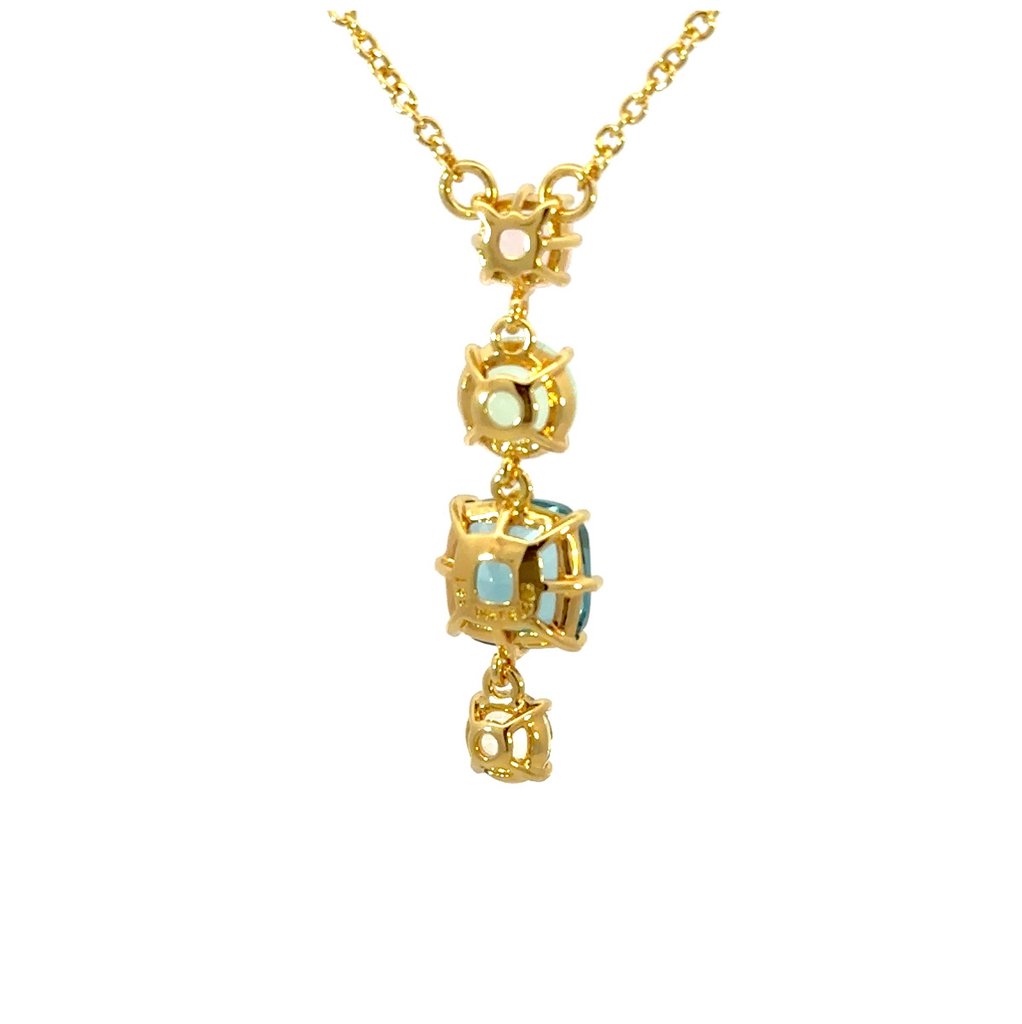 La diamantine Acqua Azzurra Stones Pendant Necklace