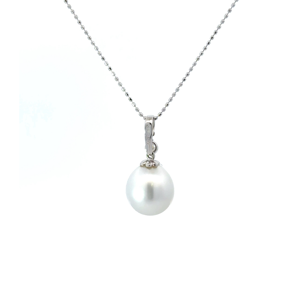 South Sea Pearl Pendant With Diamond Dangle In 18K