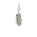 Opal Triplet Pendant CZ Halo In Sterling Silver