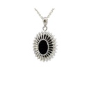 Opal Triplet Pendant CZ Halo In Sterling Silver