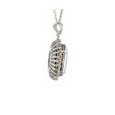 Opal Triplet Pendant CZ Halo In Sterling Silver