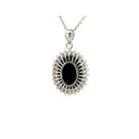 Triplet Opal Pendant In Silver With CZ Halo