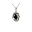 Triplet Opal Pendant In Silver With CZ Halo