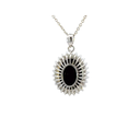 Triplet Opal Pendant In Sterling Silver With CZ Halo
