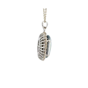 Triplet Opal Pendant In Sterling Silver With CZ Halo