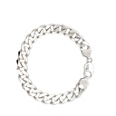 Silver Flat Heavy Curb Link Bracelet