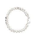 Heavy Curb Link Bracelet In Sterling Silver