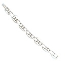 Rounded Rectangular Link Bracelet In Silver