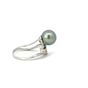 18ct White Gold Tahitian Pearl & Diamond Ring