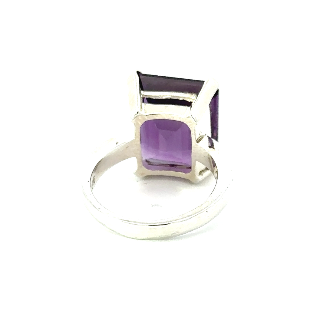 Deep Purple Amethyst Ring In Sterling Silver