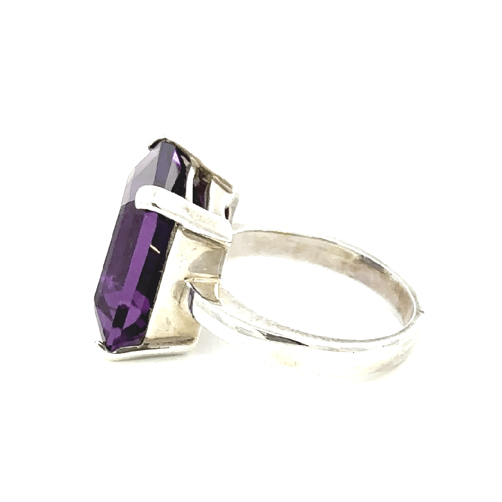 Vibrant Amethyst Ring In Sterling Silver