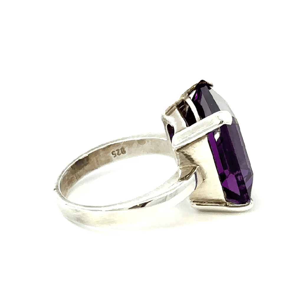 Vibrant Amethyst Ring In Sterling Silver