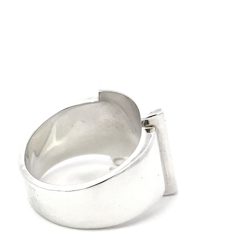 Rectangular Signet Ring In Silver - Large Size