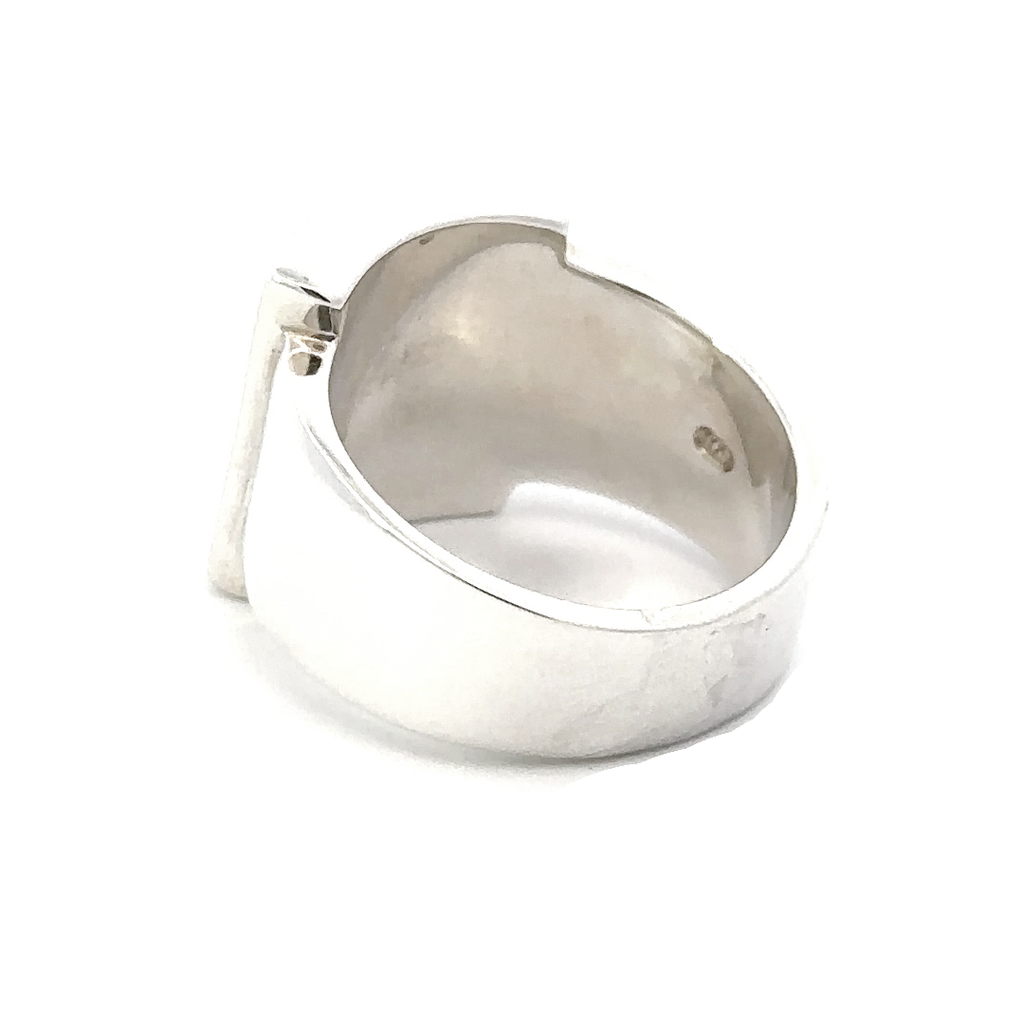 Rectangular Signet Ring In Silver - Large Size
