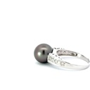 14ct White Gold Tahitian Pearl & Diamond Ring