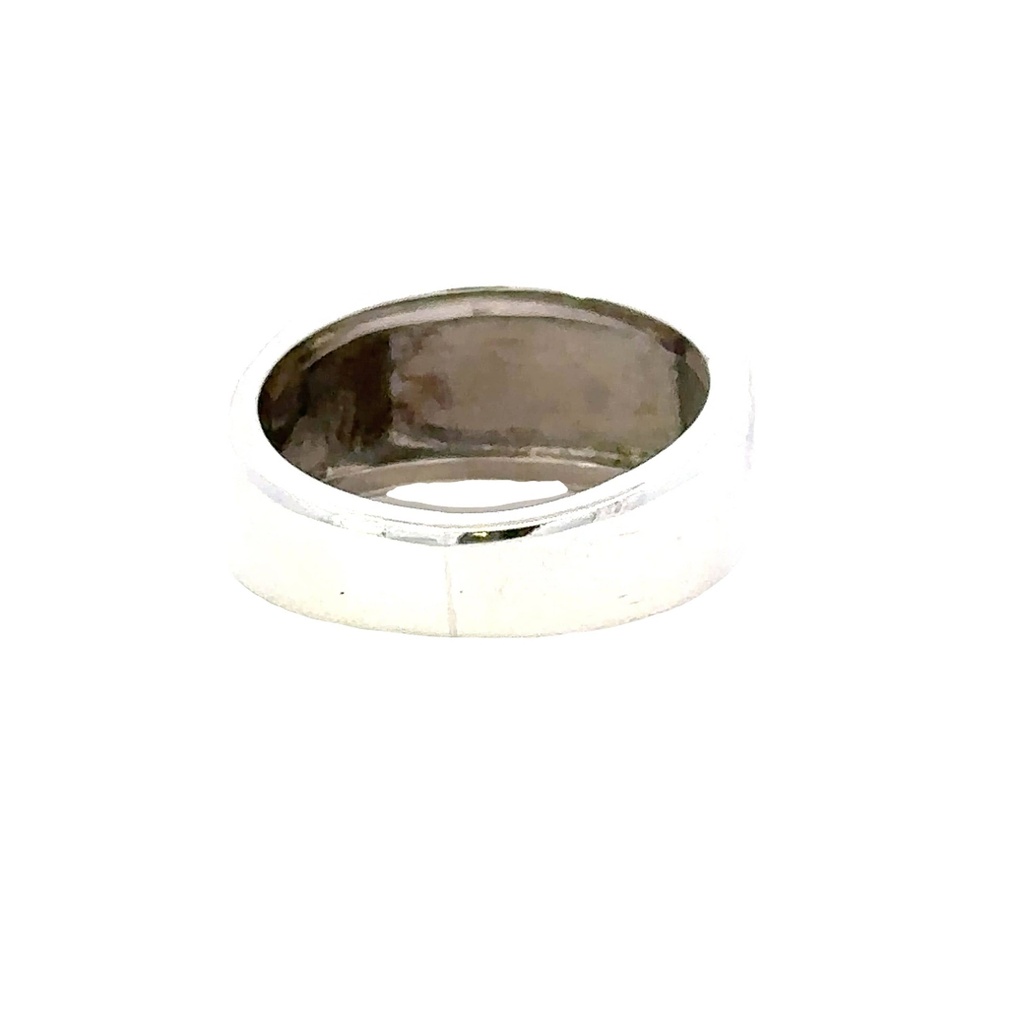 Opal Ring With Green Swirls In Sterling Silver