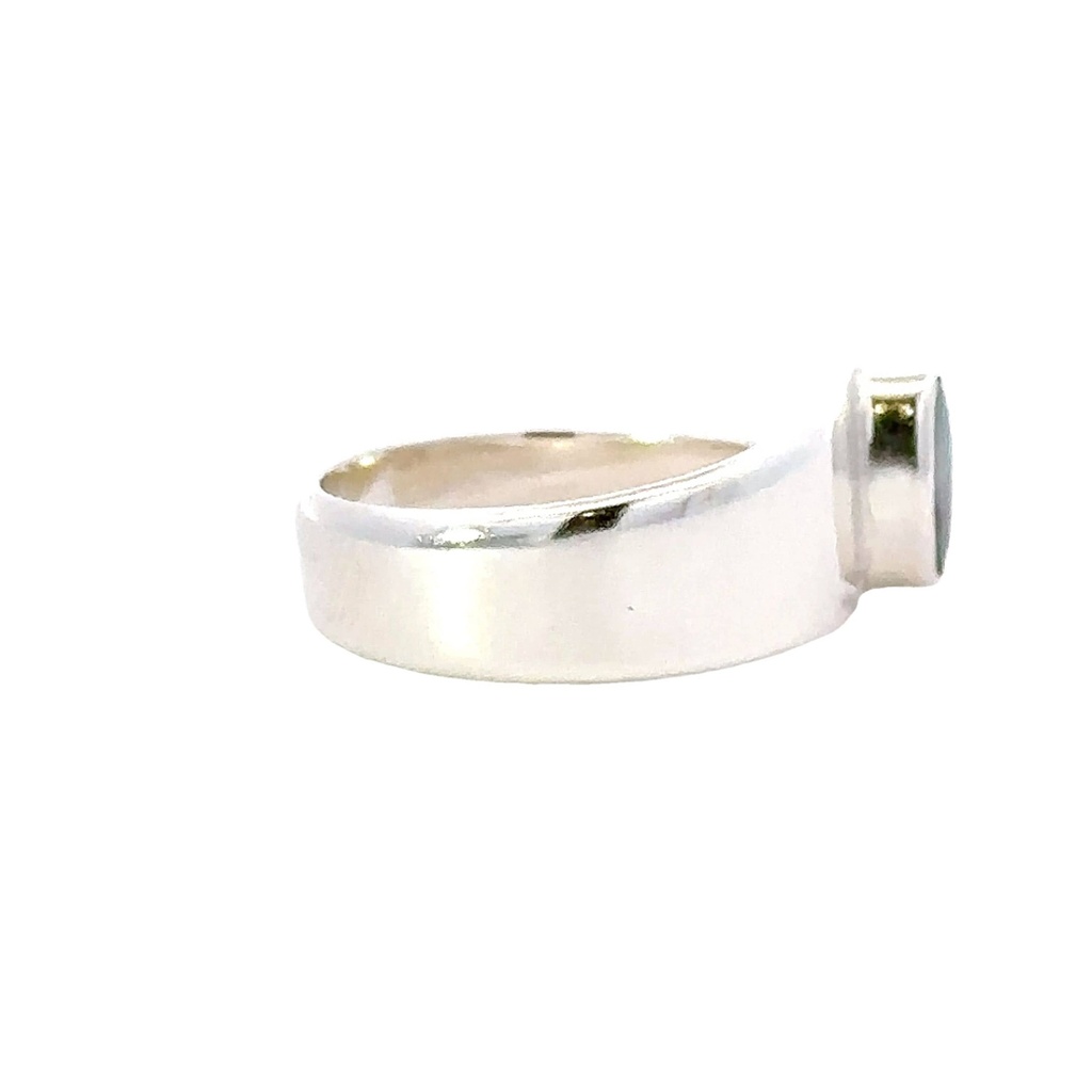 Solid Aussie Opal Ring In Sterling Silver