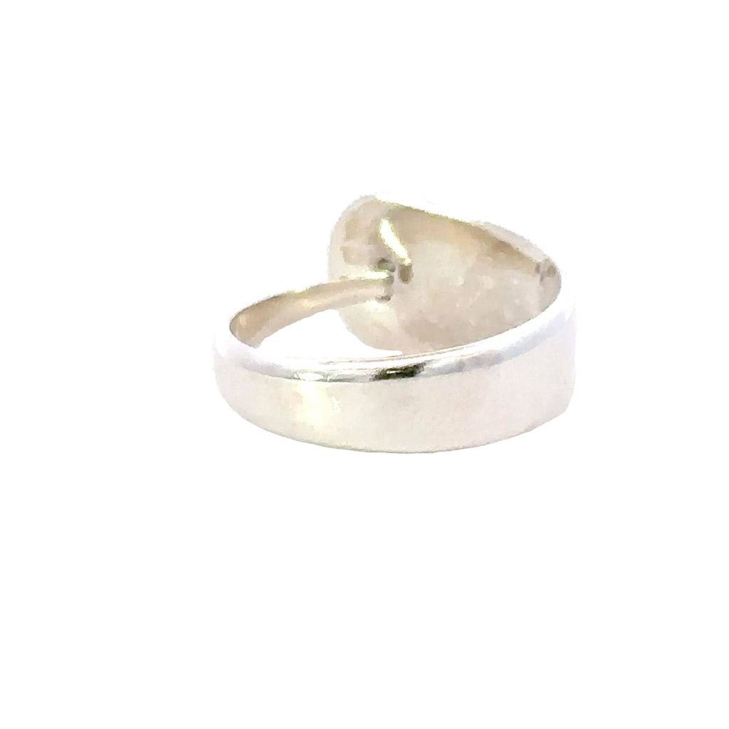 Solid Aussie Opal Ring In Sterling Silver