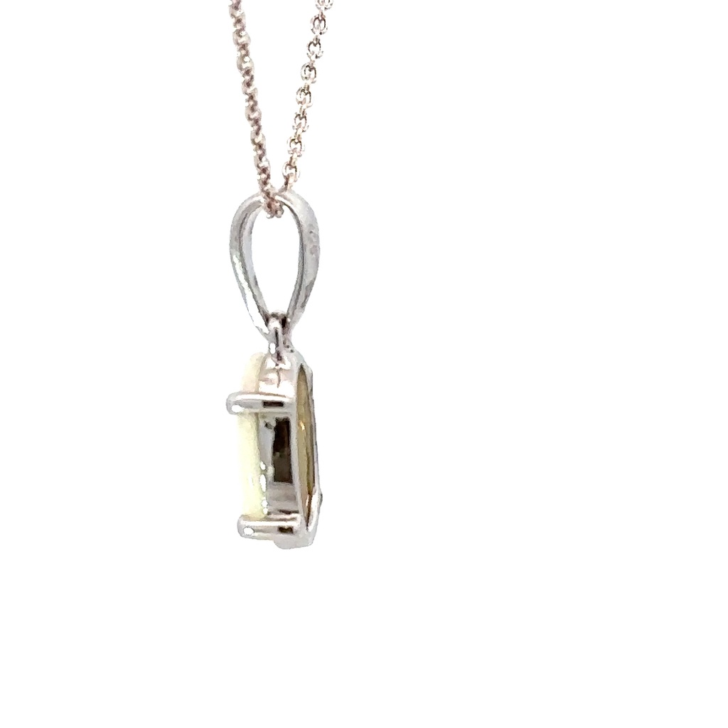 White Opal Silver Pendant