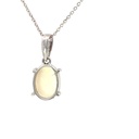 White Opal Silver Pendant