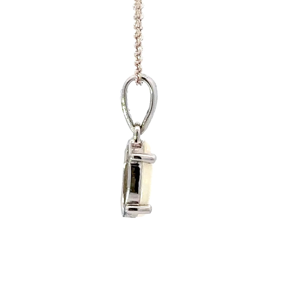 White Opal Silver Pendant