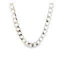 Flat Curb-Link Mens Necklace In Sterling Silver