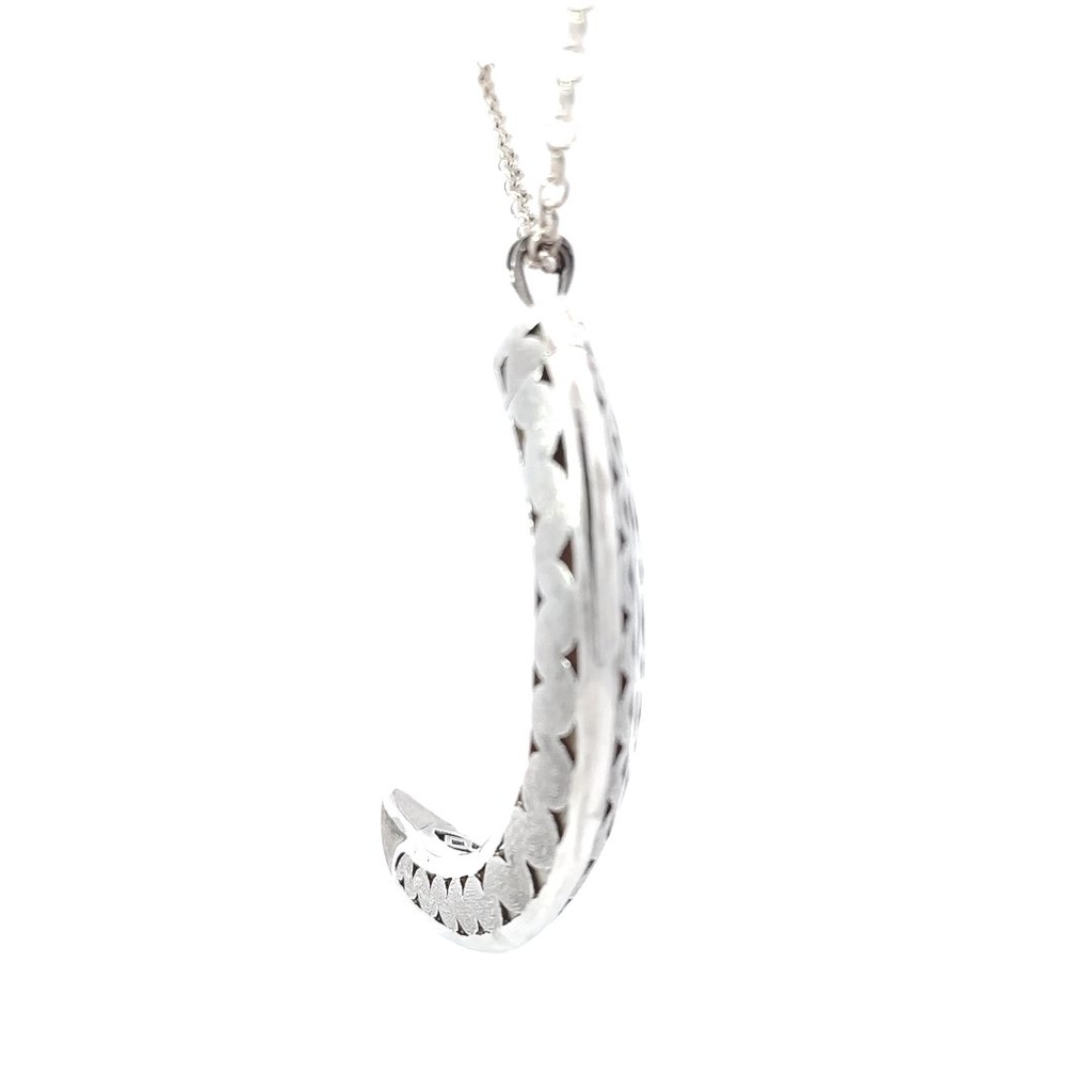 Pig Tusk Pendant With Silver Overlay