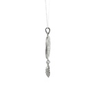 Woven Starburst Pendant In Silver With Leaf Tassel