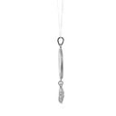 Woven Starburst Pendant In Silver With Leaf Tassel