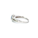 Ceylon Sapphire & Diamond Ring In 18K White Gold