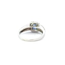 Ceylon Sapphire & Diamond Ring In 18K White Gold