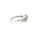 Ceylon Sapphire & Diamond Ring In 18K White Gold