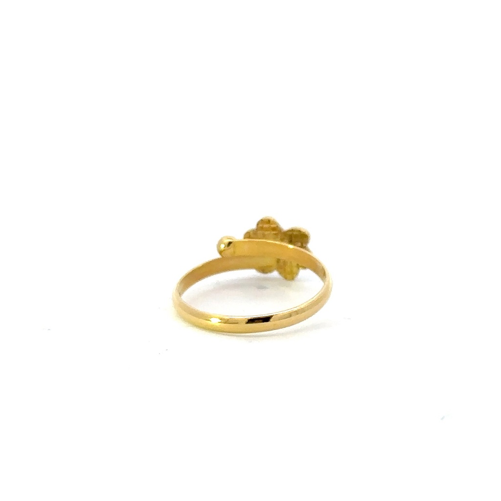 Childs Ring With Blue Flower In 18K Yellow Gold