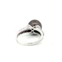 Tahitian Pearl & Diamond Ring In 18K White Gold
