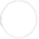 Flat Curb-Link Mens Necklace In Sterling Silver