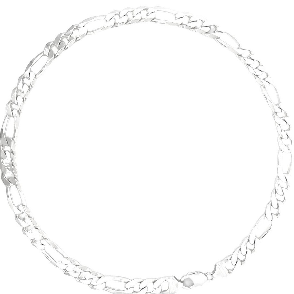 Figaro Link Necklace In Sterling Silver